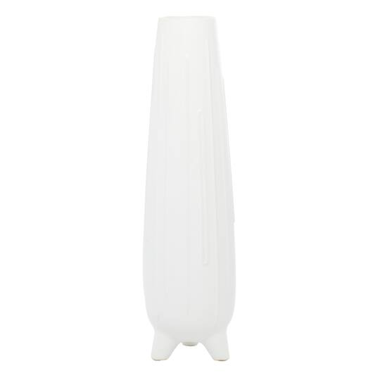 CosmoLiving by Cosmopolitan White Ceramic Contemporary Vase, 7" x 26"